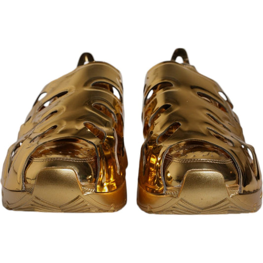 Dolce & Gabbana Gold Daymaster Leather Low Top Sneakers Shoes MV6709-45
