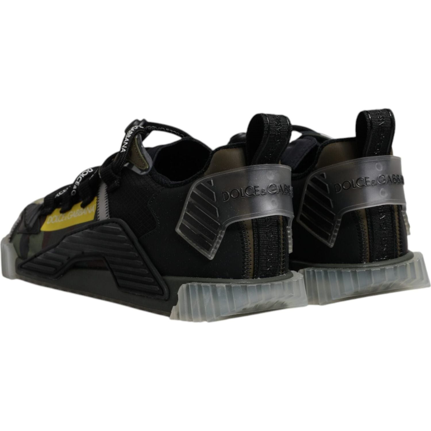 Dolce & Gabbana Black Green Camo NS1 Low Top Sneakers Shoes