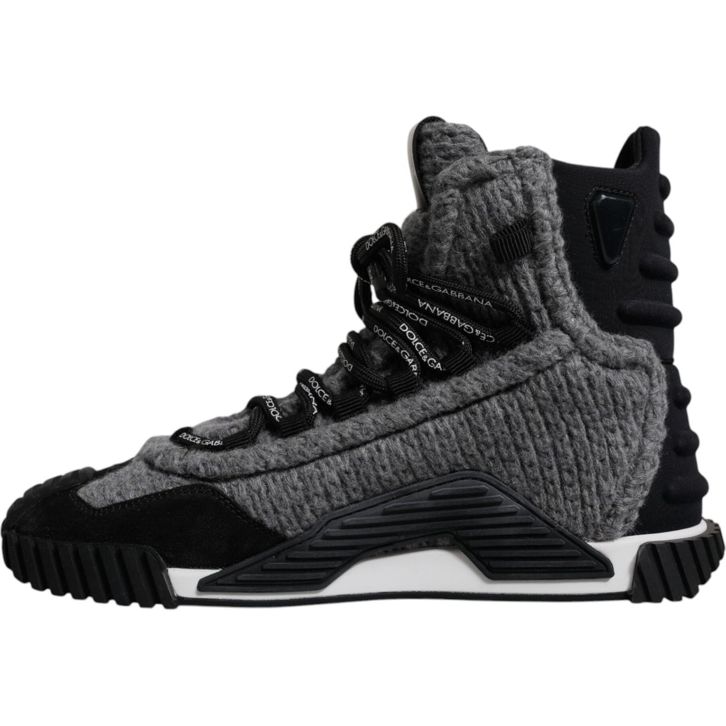 Dolce & Gabbana Gray Black NS1 High Top Boots Sneakers Shoes