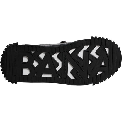 Dolce & Gabbana Gray Black NS1 High Top Boots Sneakers Shoes