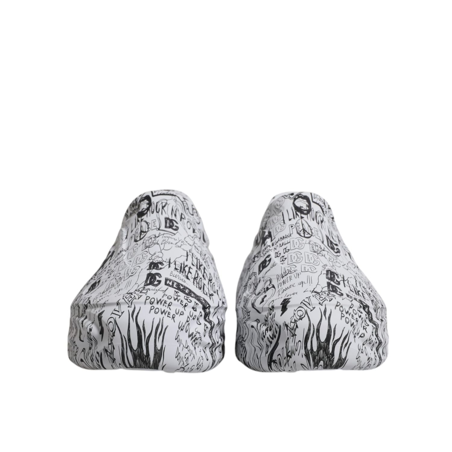 Dolce & Gabbana White Black Graffiti Daymaster Sneakers Shoes