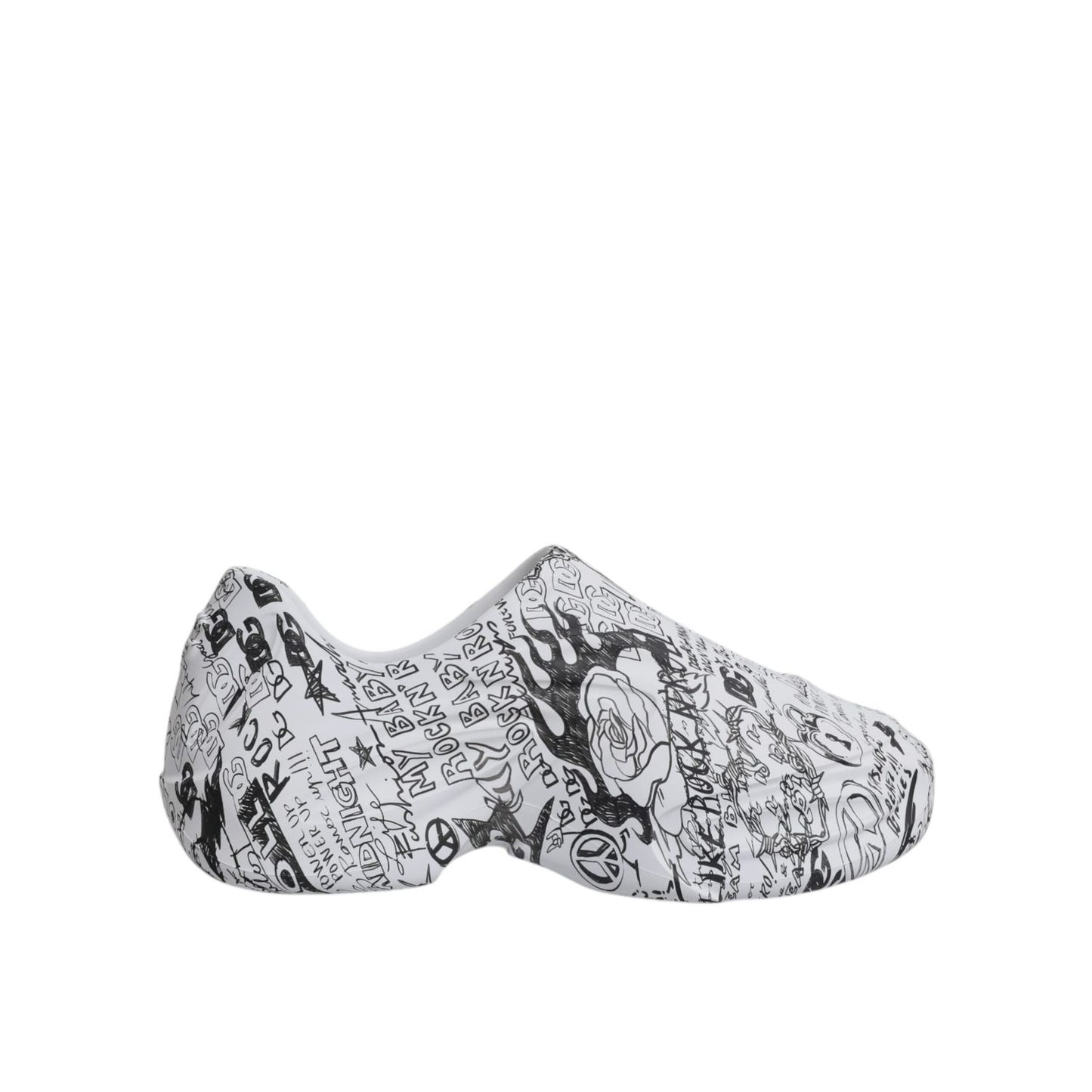 Dolce & Gabbana White Black Graffiti Daymaster Sneakers Shoes