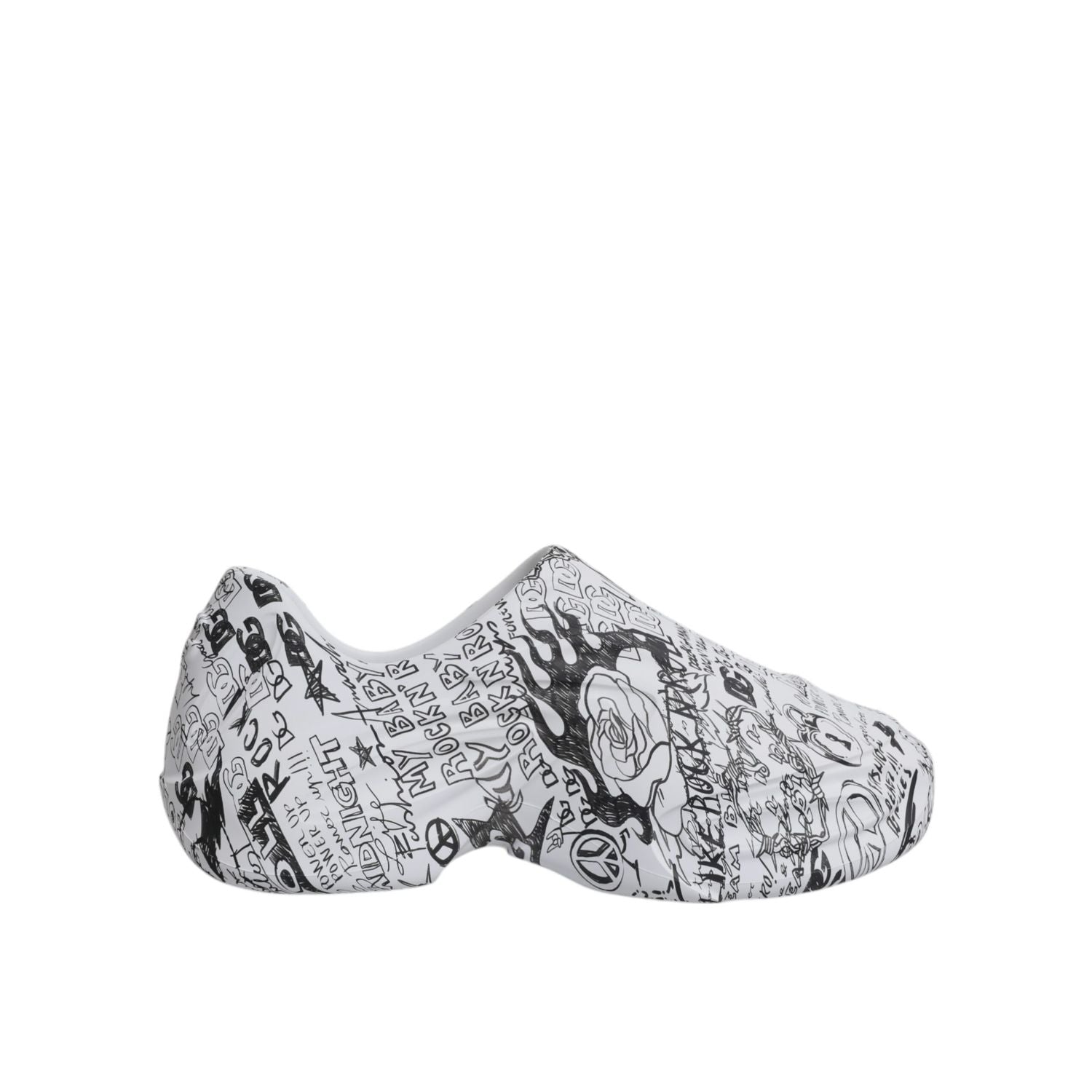 Dolce & Gabbana White Black Graffiti Daymaster Sneakers Shoes