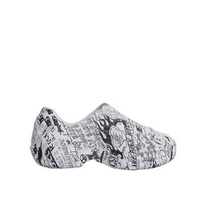 Dolce & Gabbana White Black Graffiti Daymaster Sneakers Shoes