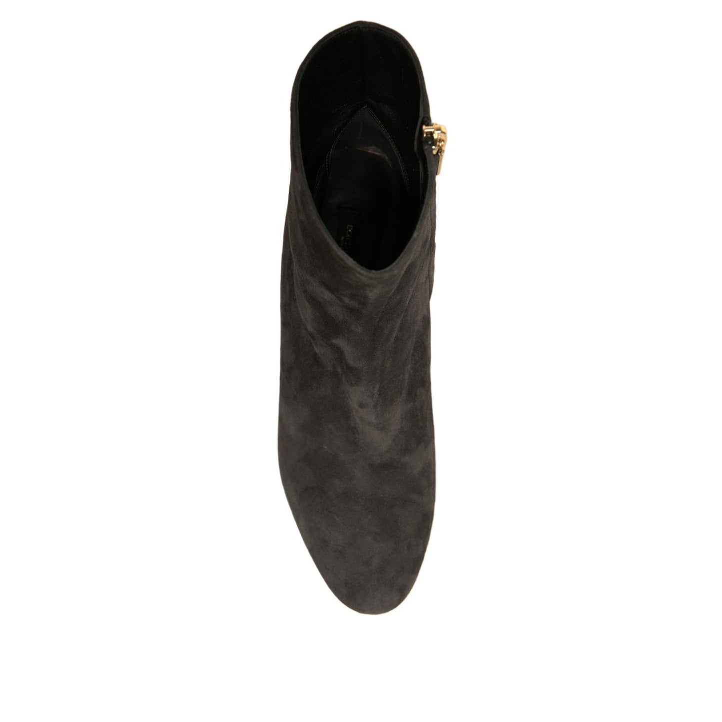 Dolce & Gabbana Black Embellished Heel Ankle Boots Shoes