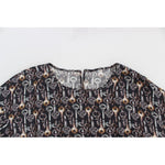 Dolce & Gabbana Enchanted Sicily Silk Blouse with Key Print Dolce & Gabbana Dark Slate Gray