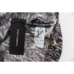 Dolce & Gabbana Enchanted Sicily Silk Blouse with Key Print Dolce & Gabbana Dark Slate Gray