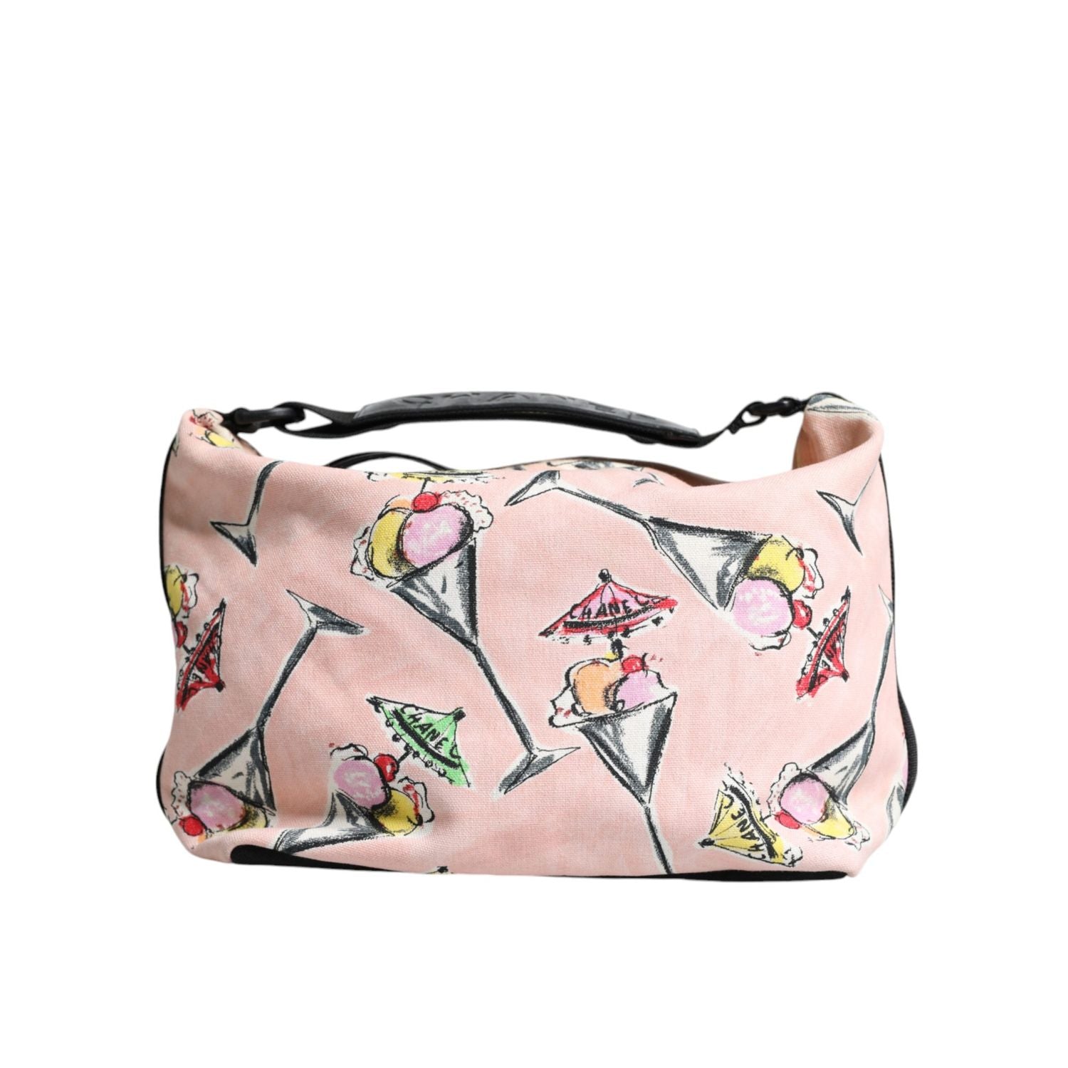 Chanel Pink Cruise Collection Parfait Canvas Printed Bag Purse