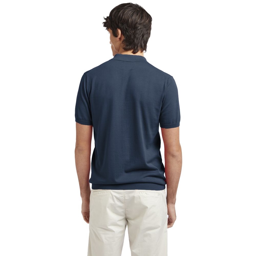 AT.P.CO Blue Cotton Men Polo Shirt