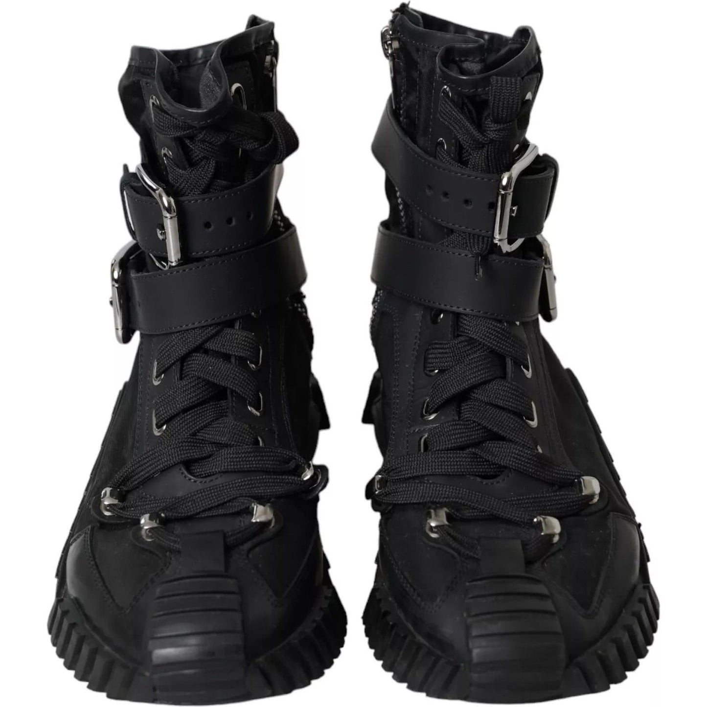 Dolce & Gabbana Black Nylon NS1 High Top Sneakers Shoes LA10952-38
