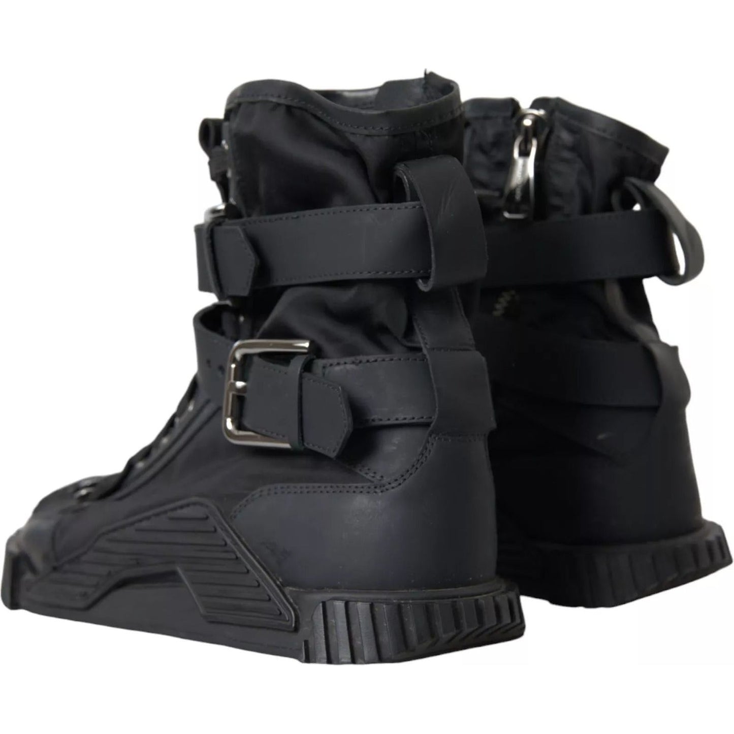 Dolce & Gabbana Black Nylon NS1 High Top Sneakers Shoes LA10952-38