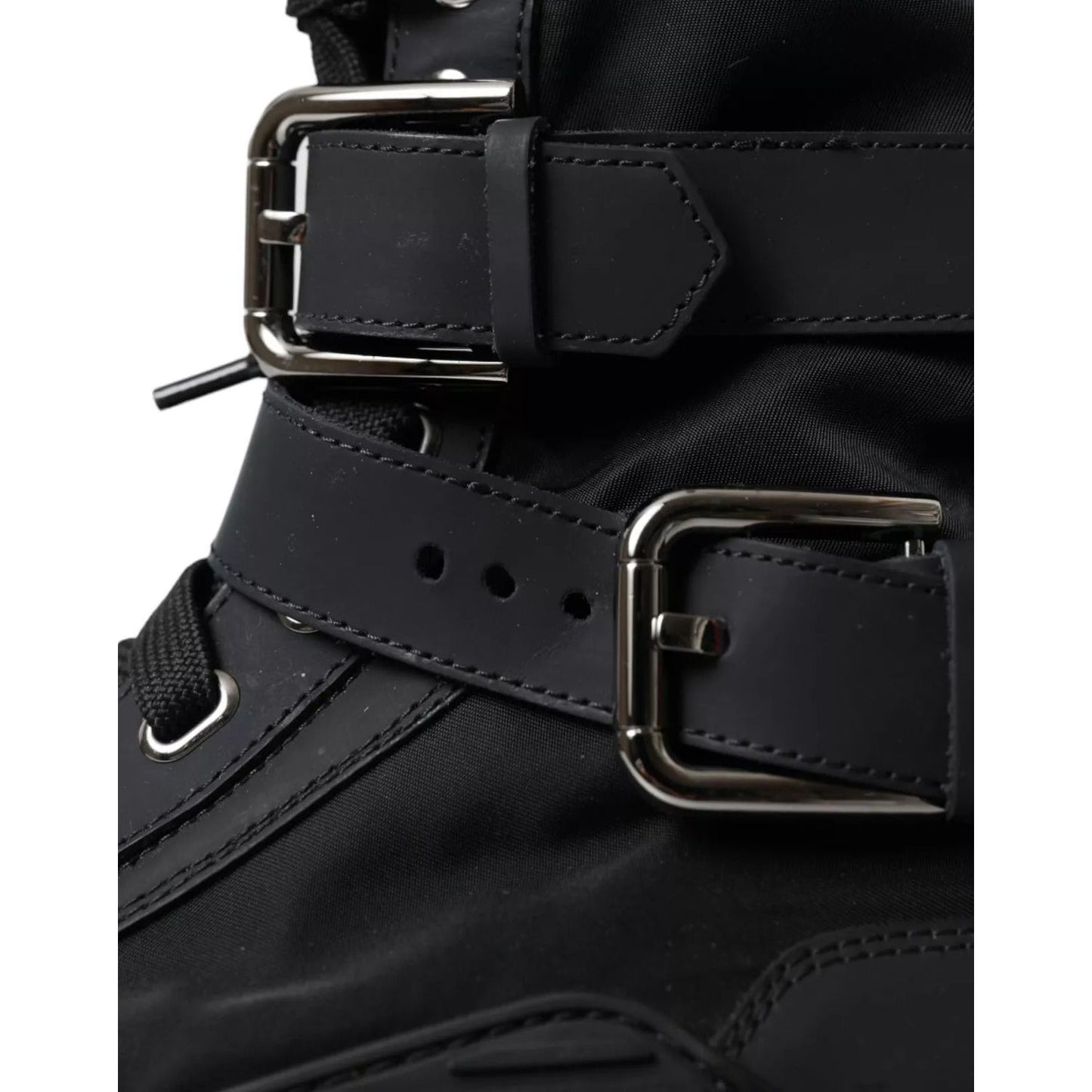 Dolce & Gabbana Black Nylon NS1 High Top Sneakers Shoes LA10952-38