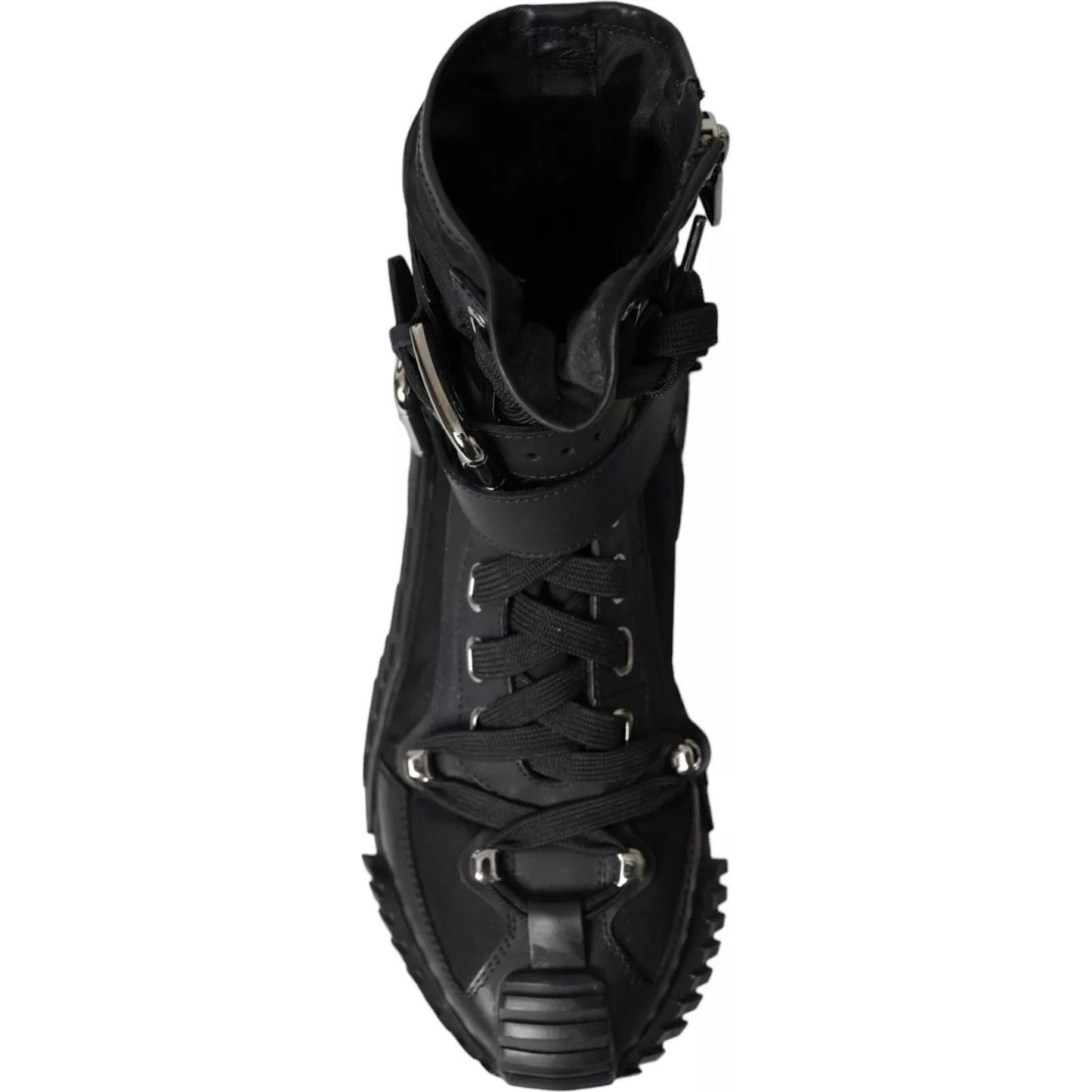 Dolce & Gabbana Black Nylon NS1 High Top Sneakers Shoes LA10952-38