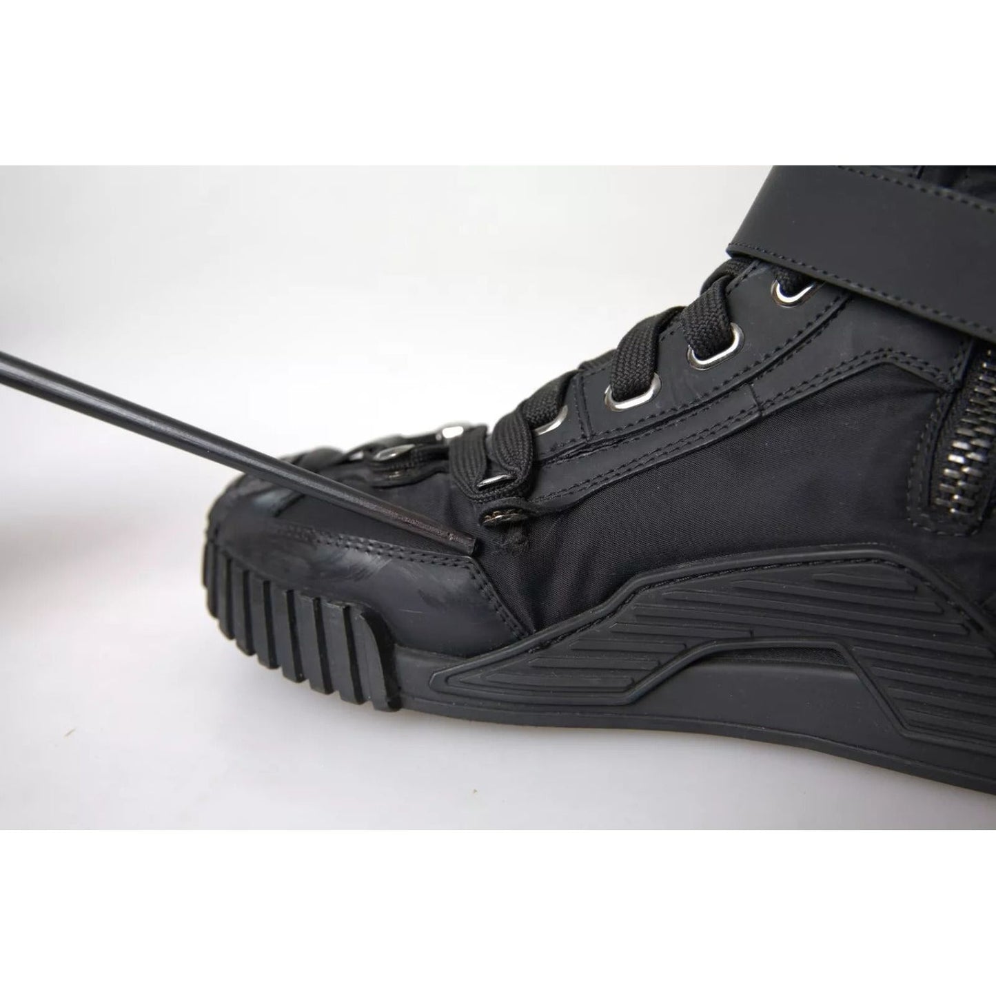 Dolce & Gabbana Black Nylon NS1 High Top Sneakers Shoes LA10952-38