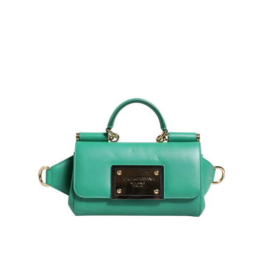 Dolce & Gabbana Emerald Green CalfskinLeather DG Logo Shoulder Bag