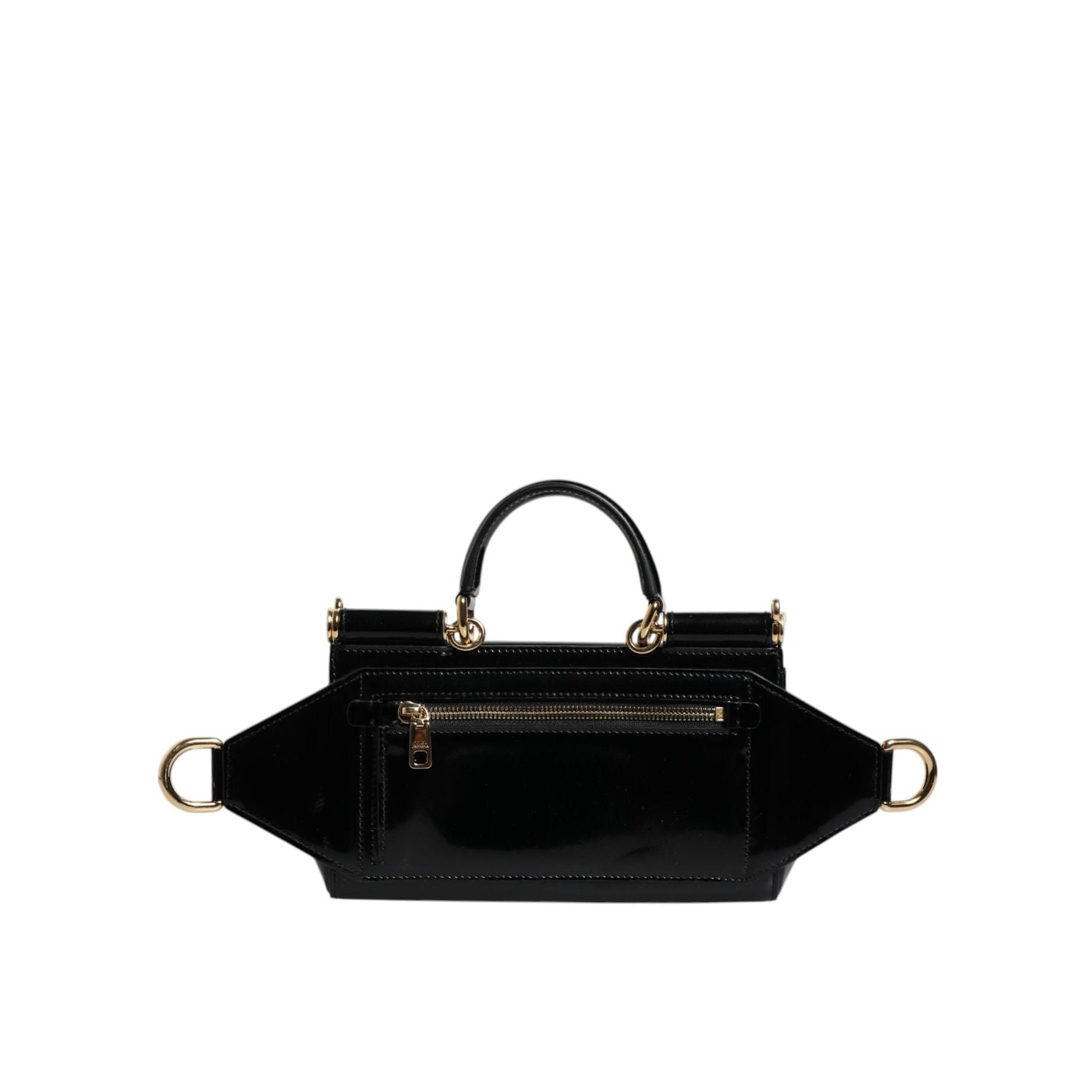 Front view with bag zipped and handles upright.