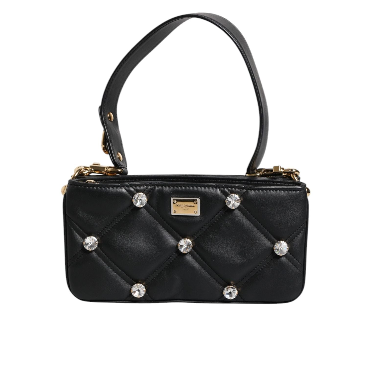 Front view with bag zipped and handles upright.