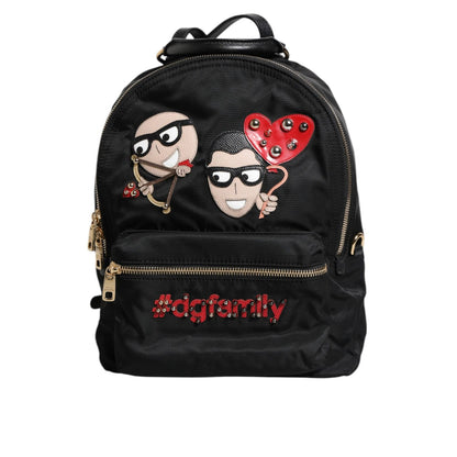 Dolce & Gabbana Black Nylon #DGFAMILY VULCANO Embellished Backpack Bag