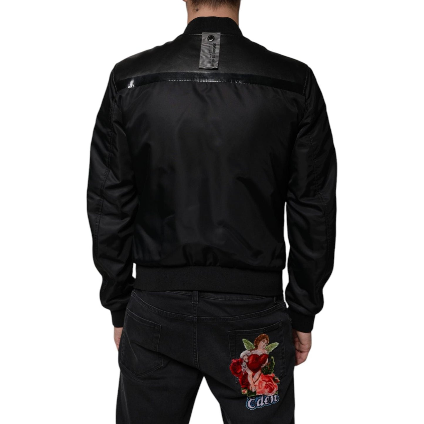 Dolce & Gabbana Black Lambskin Full Zip Biker Blouson Jacket JKT4137-48
