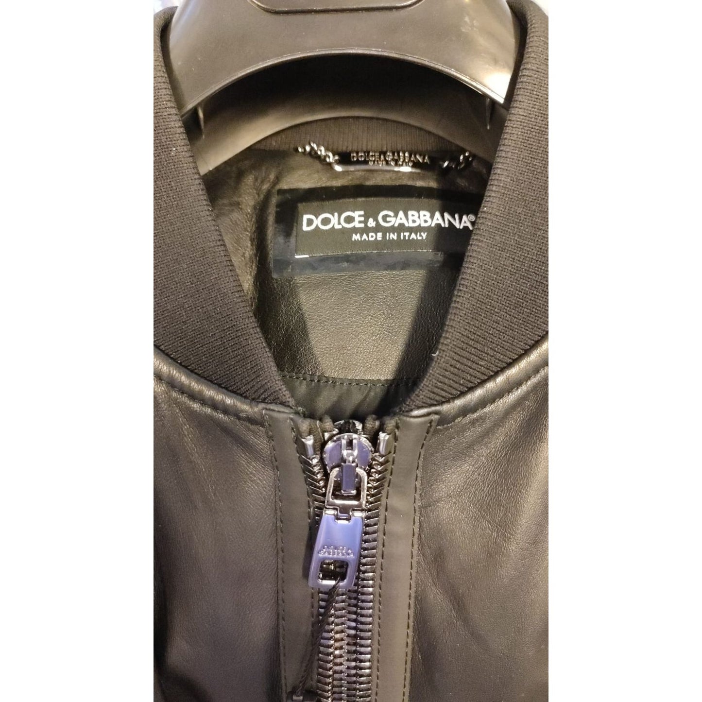 Dolce & Gabbana Black Lambskin Full Zip Biker Blouson Jacket JKT4137-48