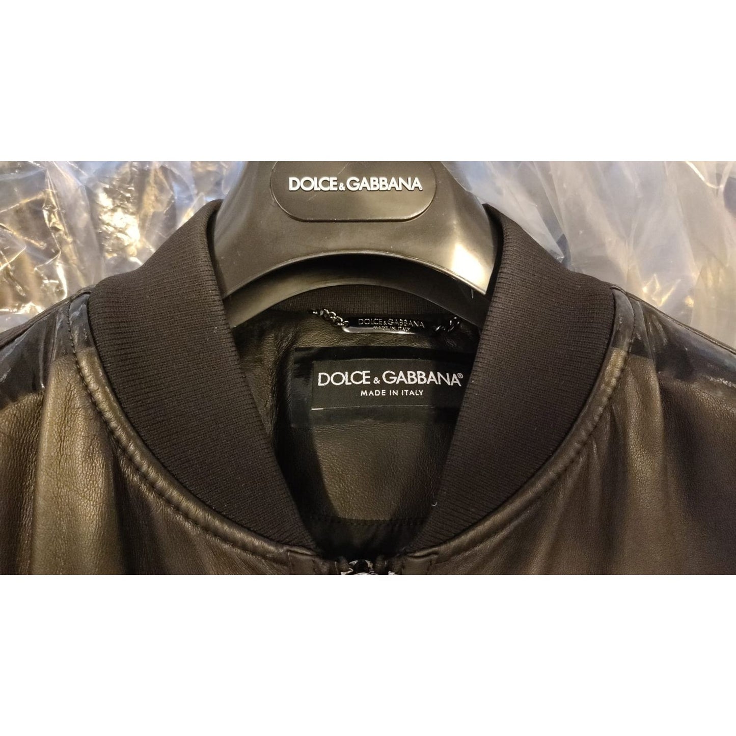 Dolce & Gabbana Black Lambskin Full Zip Biker Blouson Jacket JKT4137-48