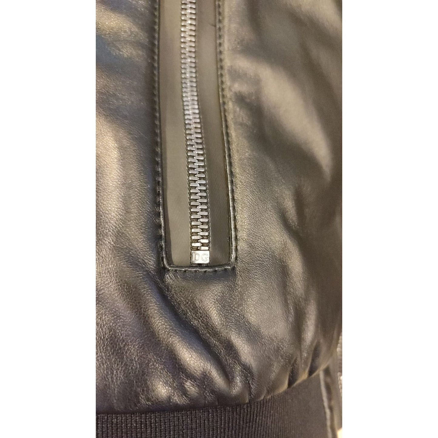 Dolce & Gabbana Black Lambskin Full Zip Biker Blouson Jacket JKT4137-48