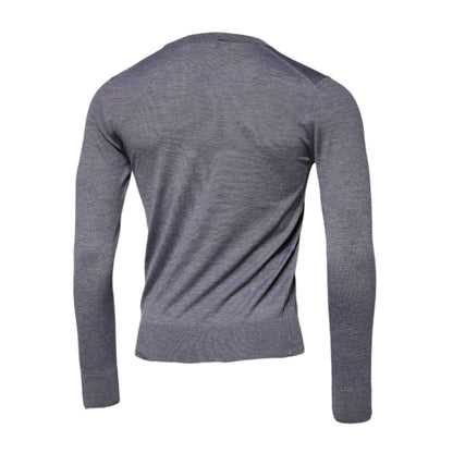 Dolce & Gabbana Gray Cashmere Crew Neck Pullover Sweater