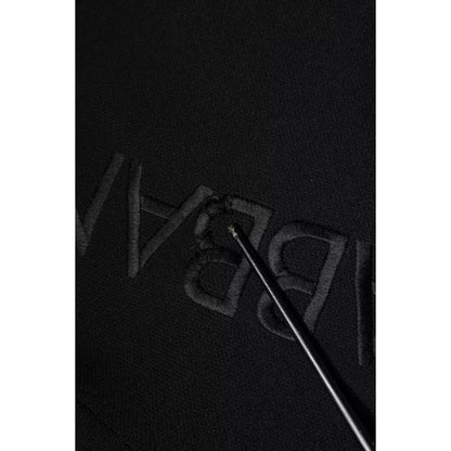 Dolce & Gabbana Black Nylon Logo Crew Neck Pullover Sweater