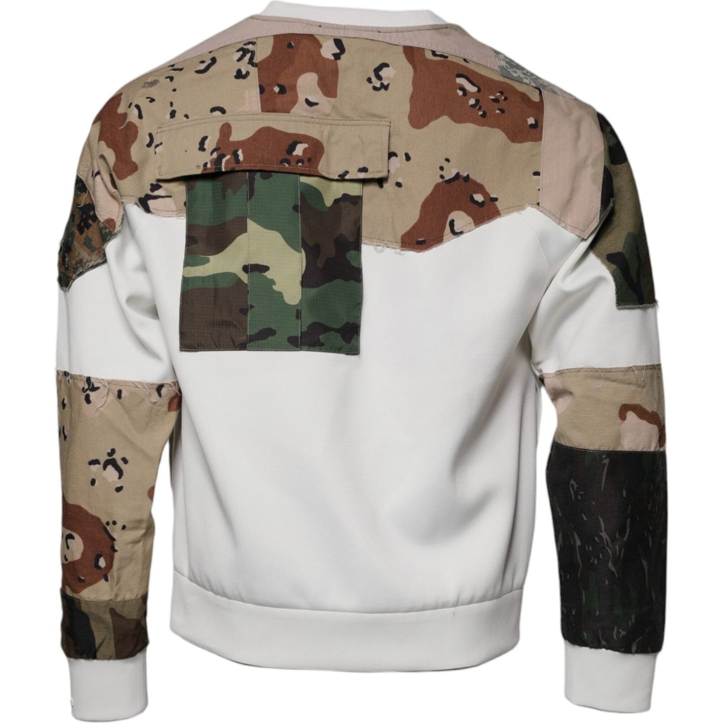 Dolce & Gabbana Multicolor Patchwork Cotton Crew Neck Sweater TSH878558-44