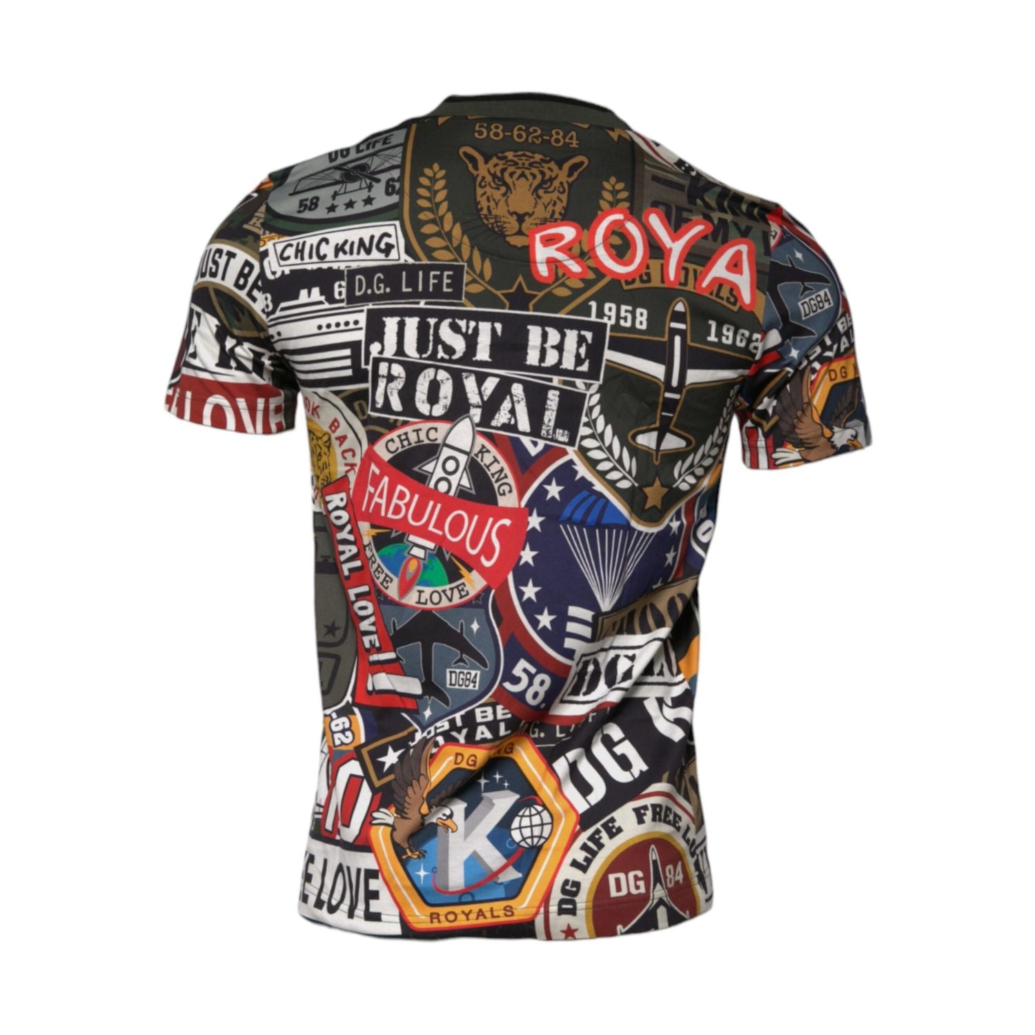 Dolce & Gabbana Multicolor Graphic Print Cotton Crew Neck T-shirt