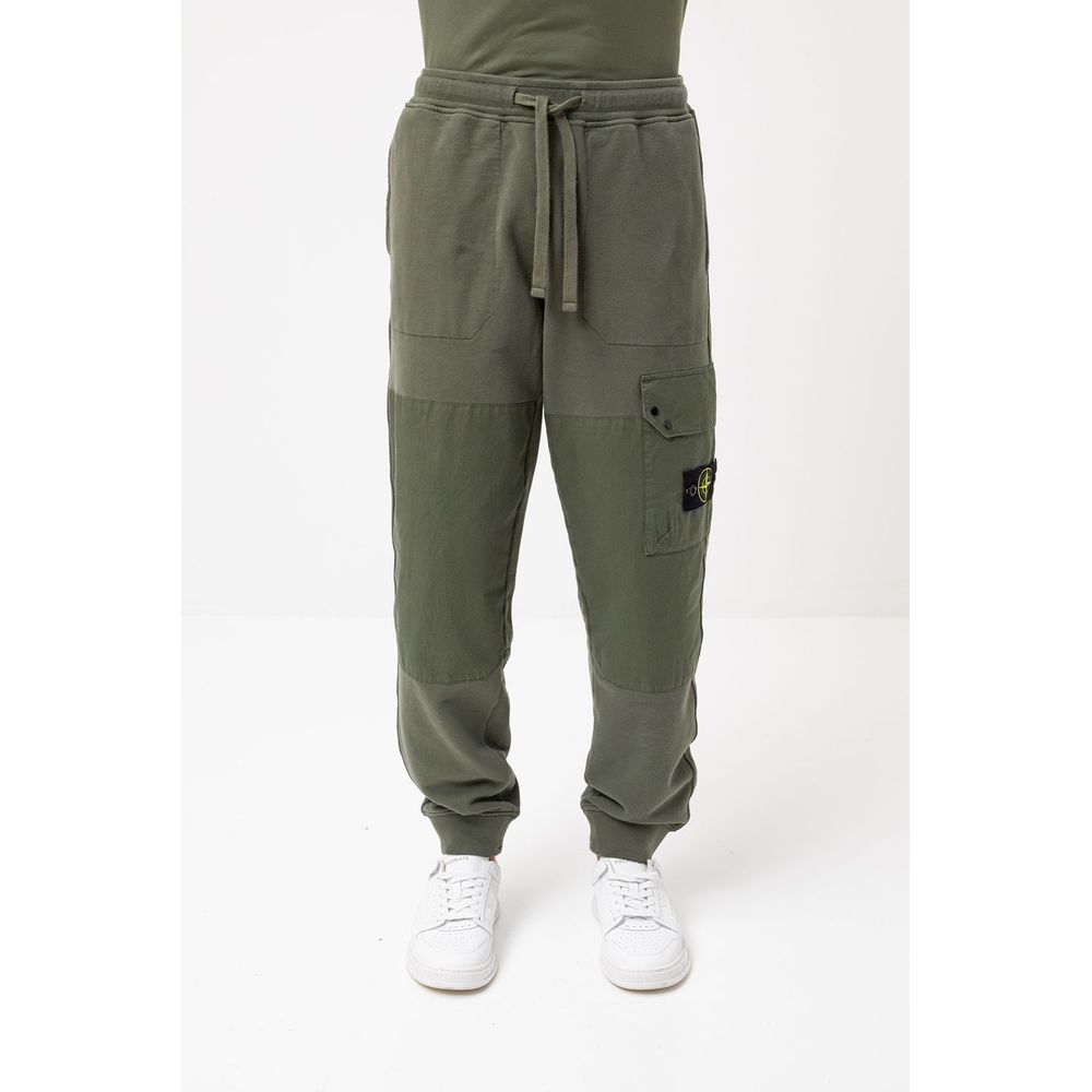 Stone Island Green Cotton Men's Tracksuit Pant