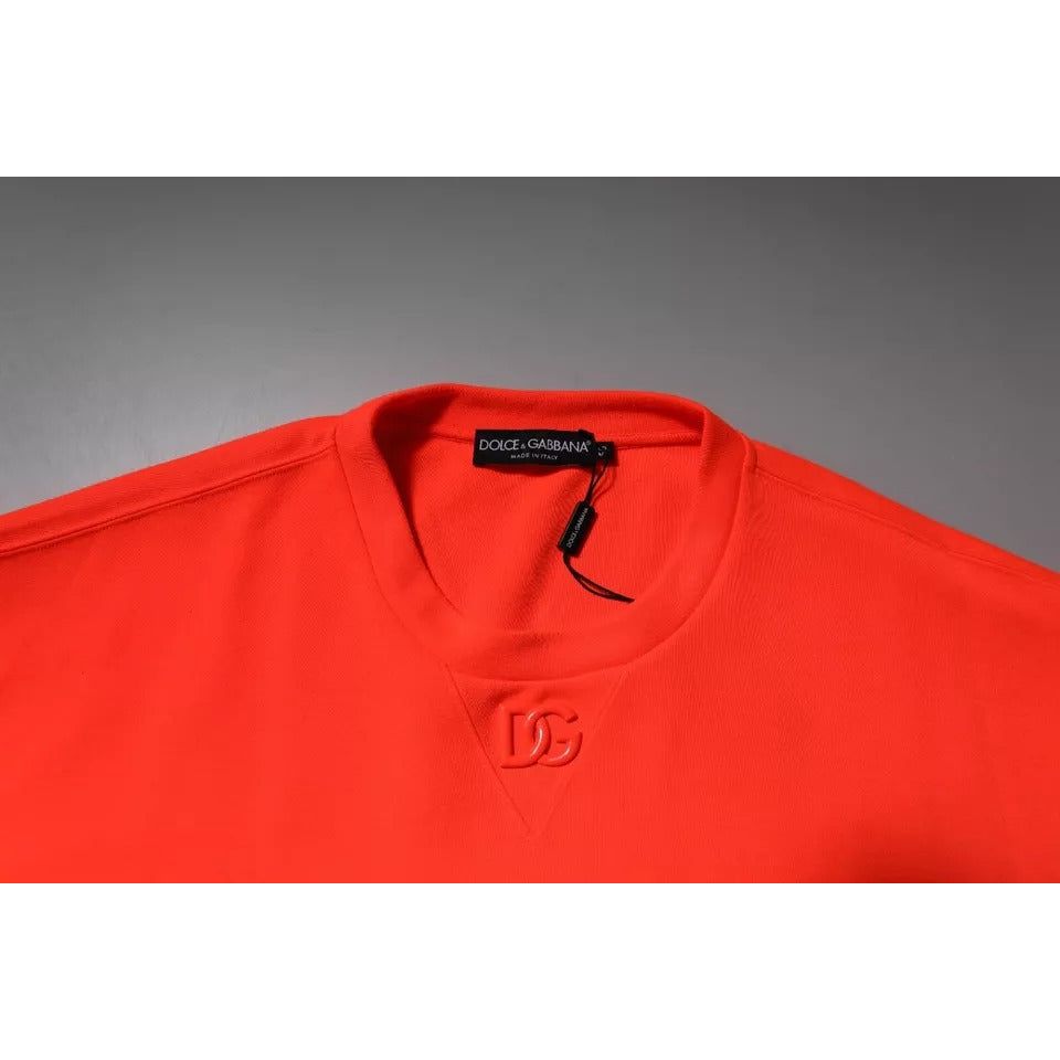 Dolce & Gabbana Red Logo Polyester Crew Neck Sweatshirt Sweater TSH87205-56