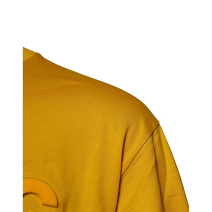 Dolce & Gabbana Dark Yellow Logo Cotton Men Crew Neck T-shirt