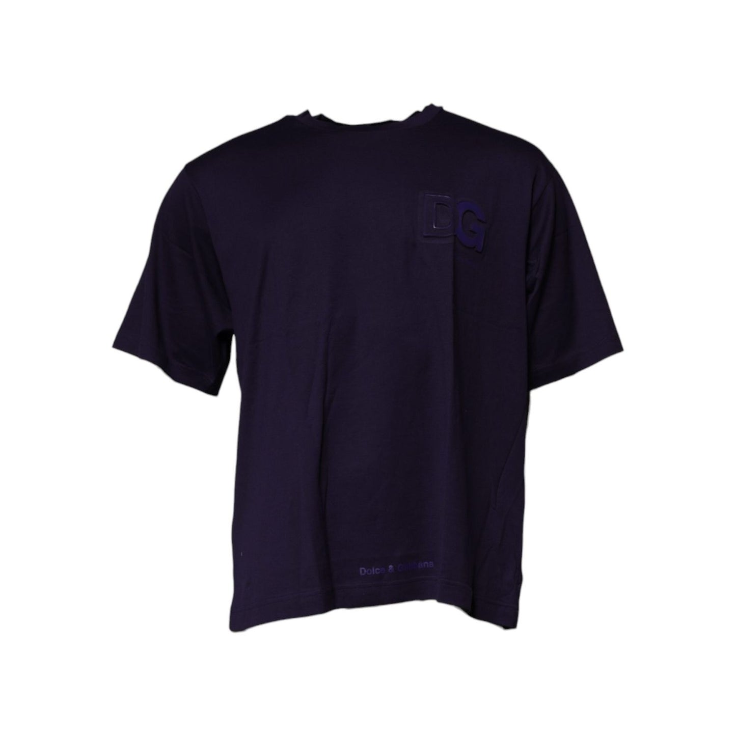 Dolce & Gabbana Navy Blue DG Logo Cotton Crew Neck T-shirt