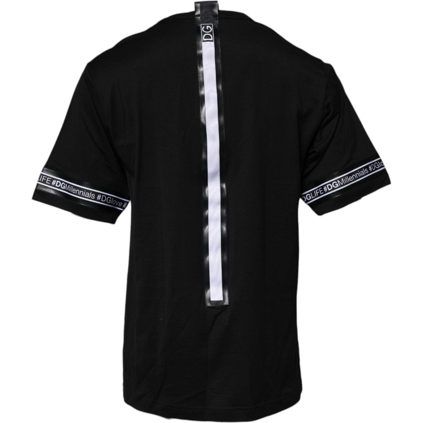 Dolce & Gabbana Black #DGMILLENNIALS Cotton Crew Neck T-shirt