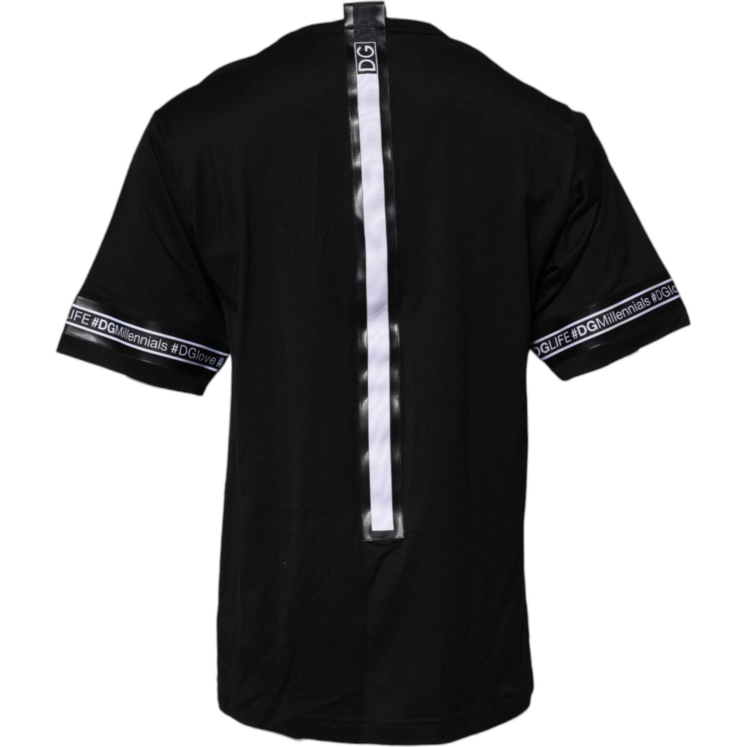Dolce & Gabbana Black #DGMILLENNIALS Cotton Crew Neck T-shirt