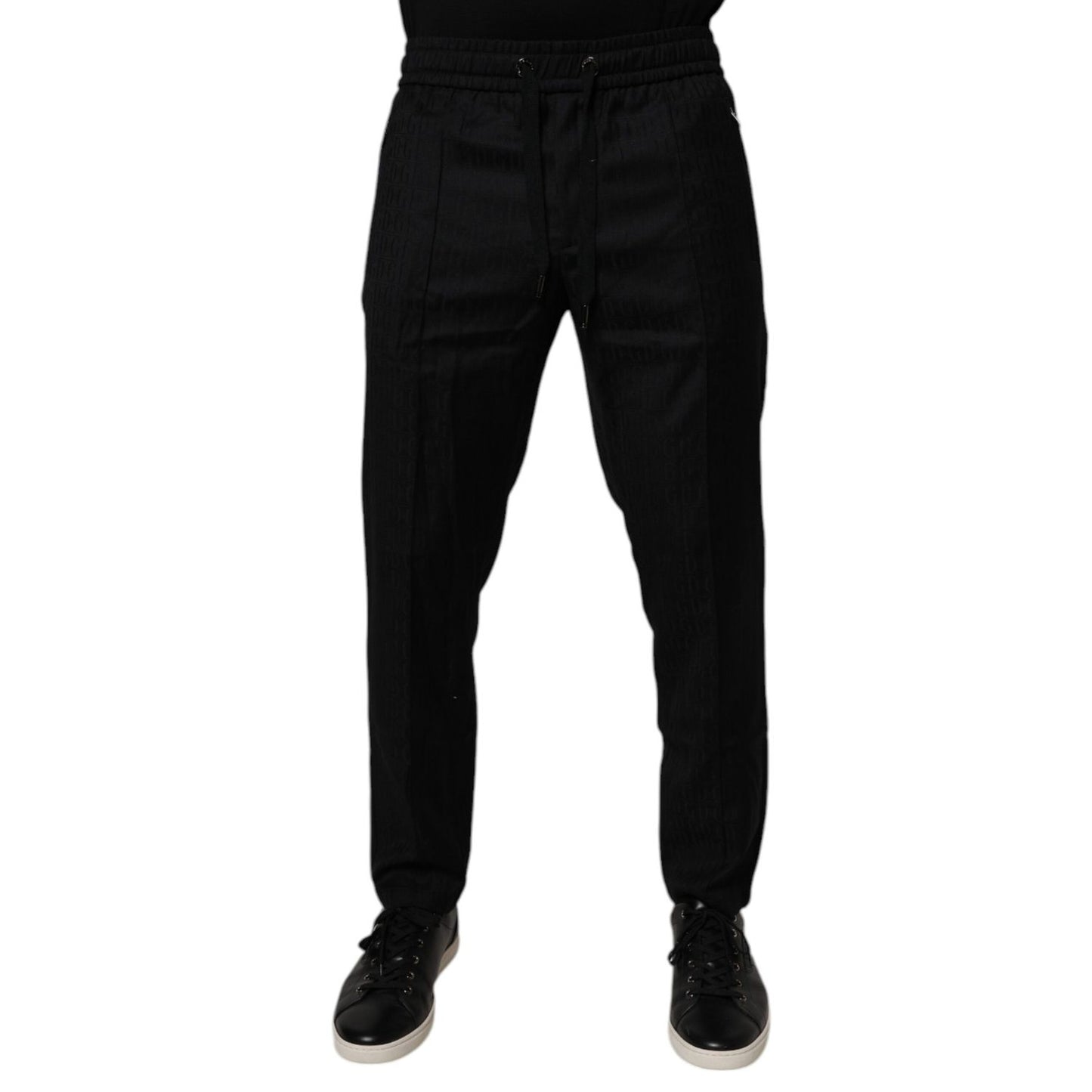 Dolce & Gabbana Black Wool Jogger Jogging Pants