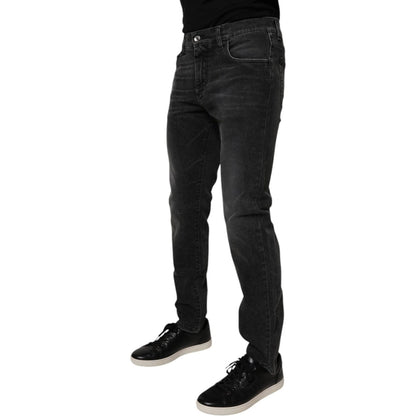Dolce & Gabbana Black Cotton Stretch Skinny Men Denim Jeans