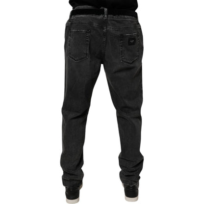 Dolce & Gabbana Black Cotton Stretch Skinny Men Denim Jeans