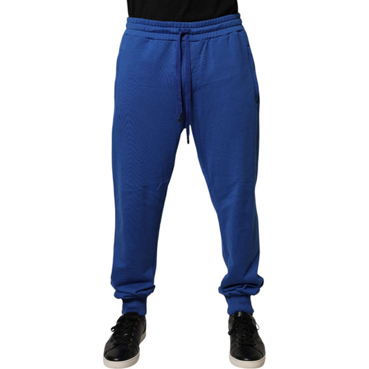 Dolce & Gabbana Blue Cotton Jogger Mid Waist Pants PAN76029-52