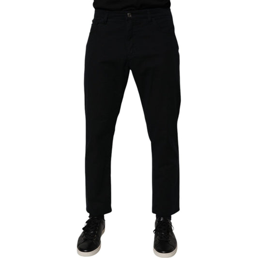 Dolce & Gabbana Dark Blue Cotton Stretch Loose Men Denim Jeans PAN76096-48
