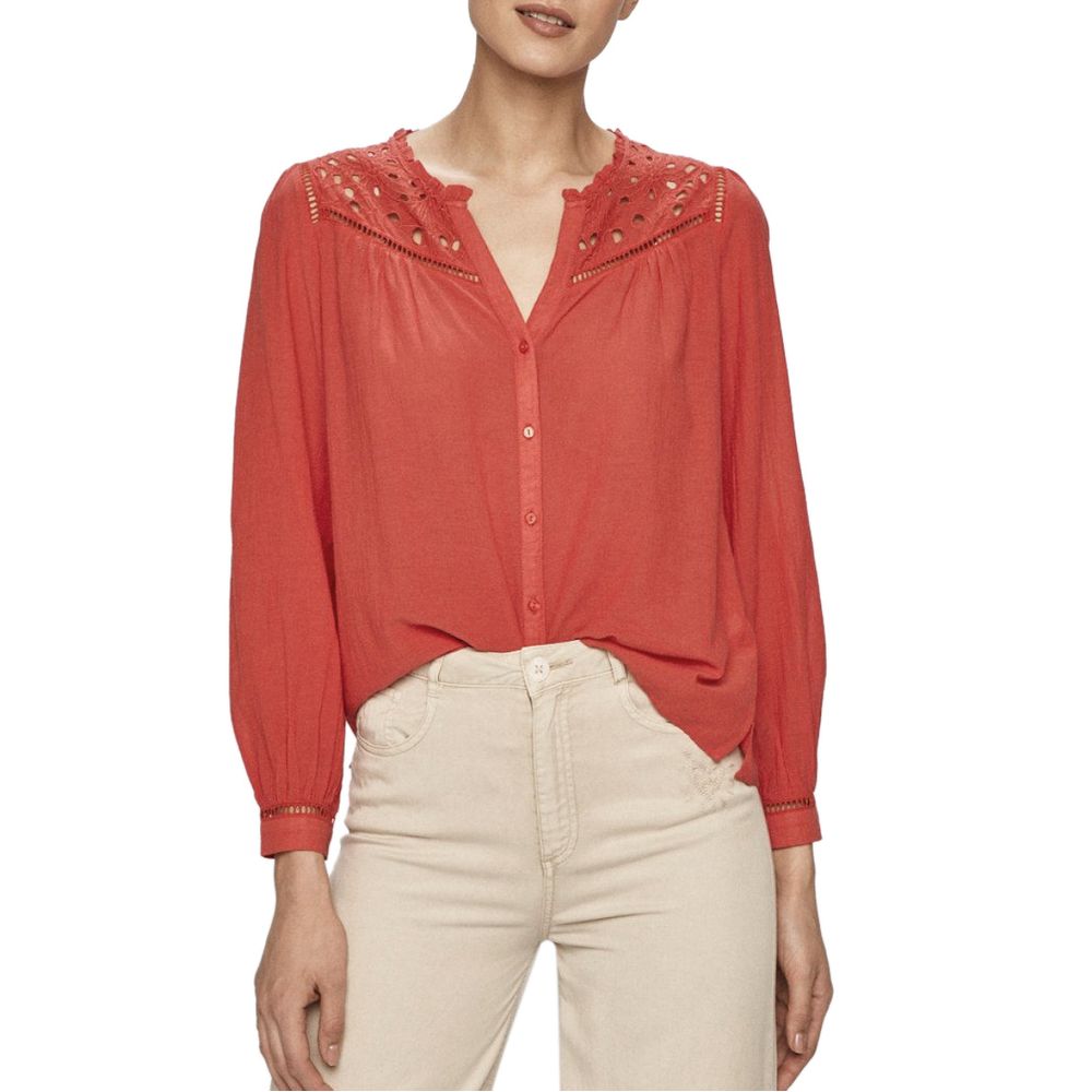 Pepe Jeans Red Viscose Blouse