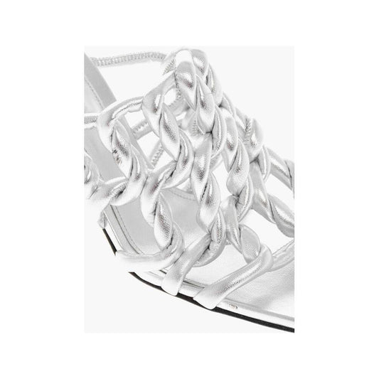 Bottega Veneta Silver Leather Women Sandal BO-14836-EU38/US8