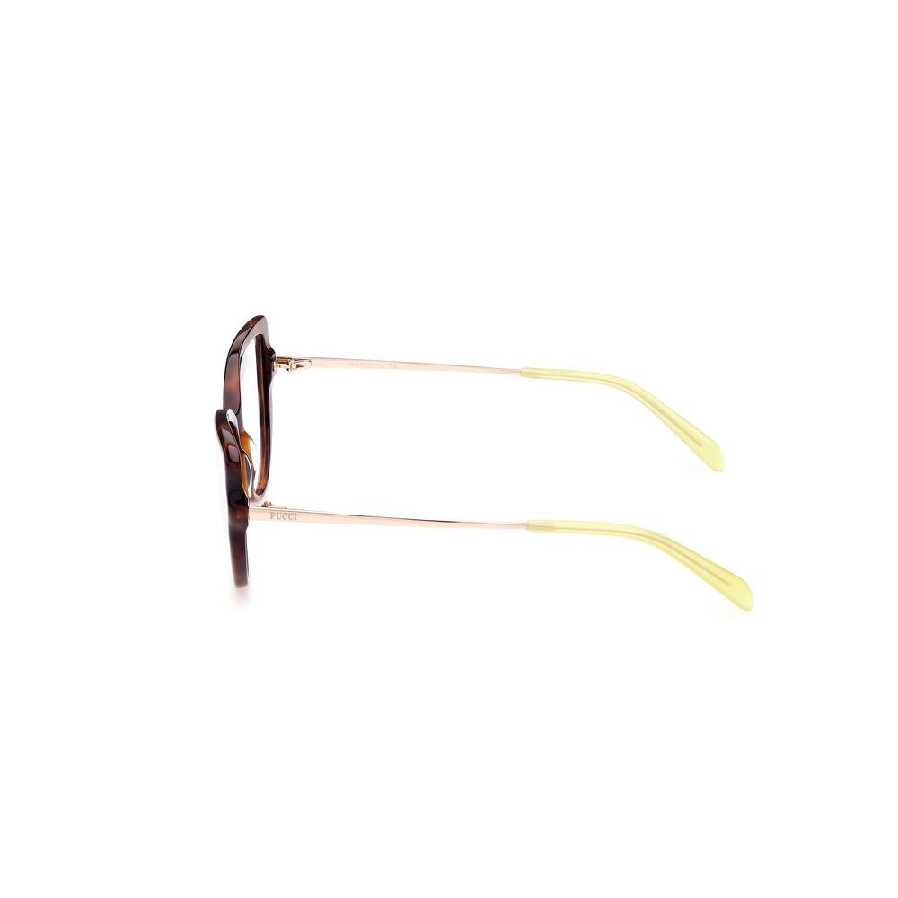 Side view of Emilio Pucci Brown Acetate Frames with 54/16/140 mm dimensions