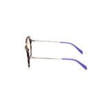 Emilio Pucci Brown Acetate Frames side view showing purple earpieces.