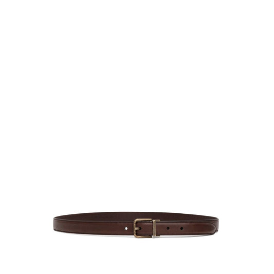 Dolce & Gabbana Brown Calfskin Belt DO-8815664-100 CM / 40 INCHES