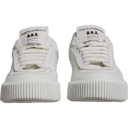Dolce & Gabbana White Miami Leather Low Top Sneakers Shoes LA12420-36
