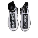 Dolce & Gabbana White Black Sorrento Socks Sneakers Shoes LA12291-40