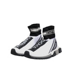 Dolce & Gabbana White Black Sorrento Socks Sneakers Shoes LA12291-40
