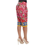 Dolce & Gabbana Multicolor Floral Silk Capri Pants Dolce & Gabbana Rosy Brown